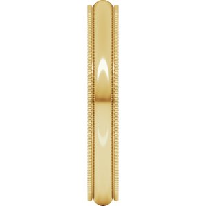 Lightweight Milgrain Comfort-Fit Half Round Band