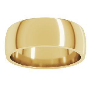 Lightweight Comfort-Fit Half Round Band