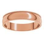 Lightweight Milgrain Half Round Band