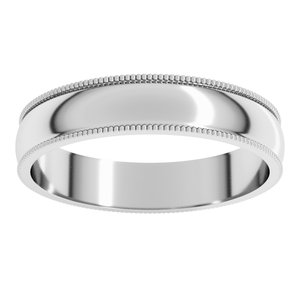 Lightweight Milgrain Half Round Band