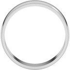 Lightweight Milgrain Half Round Band