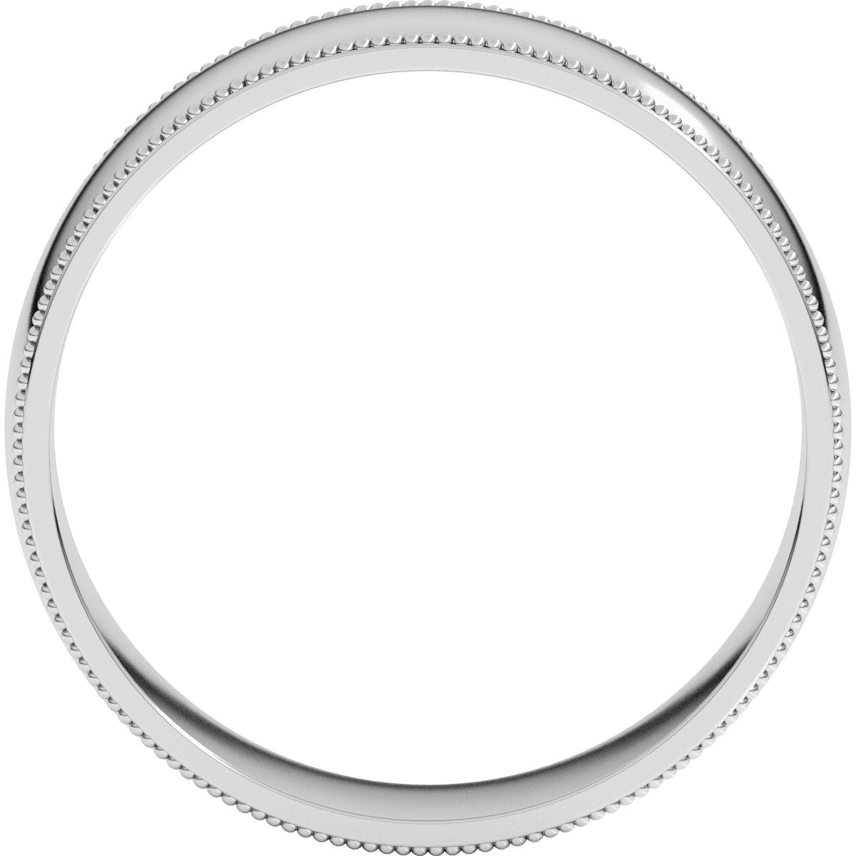 Lightweight Milgrain Comfort-Fit Half Round Band