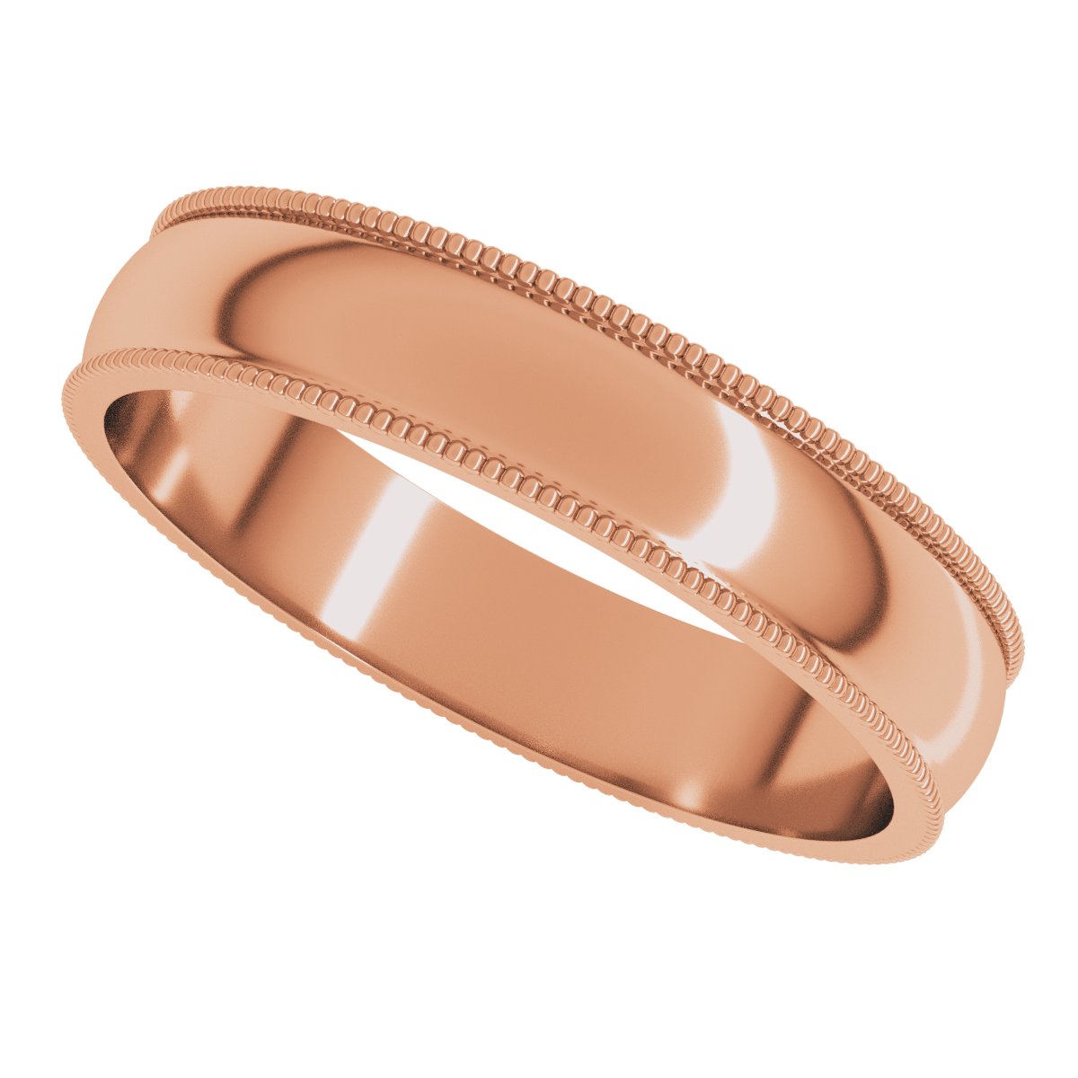 Lightweight Milgrain Half Round Band
