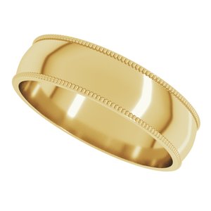 Milgrain Comfort-Fit Half Round Band
