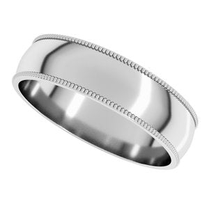 Milgrain Comfort-Fit Half Round Band