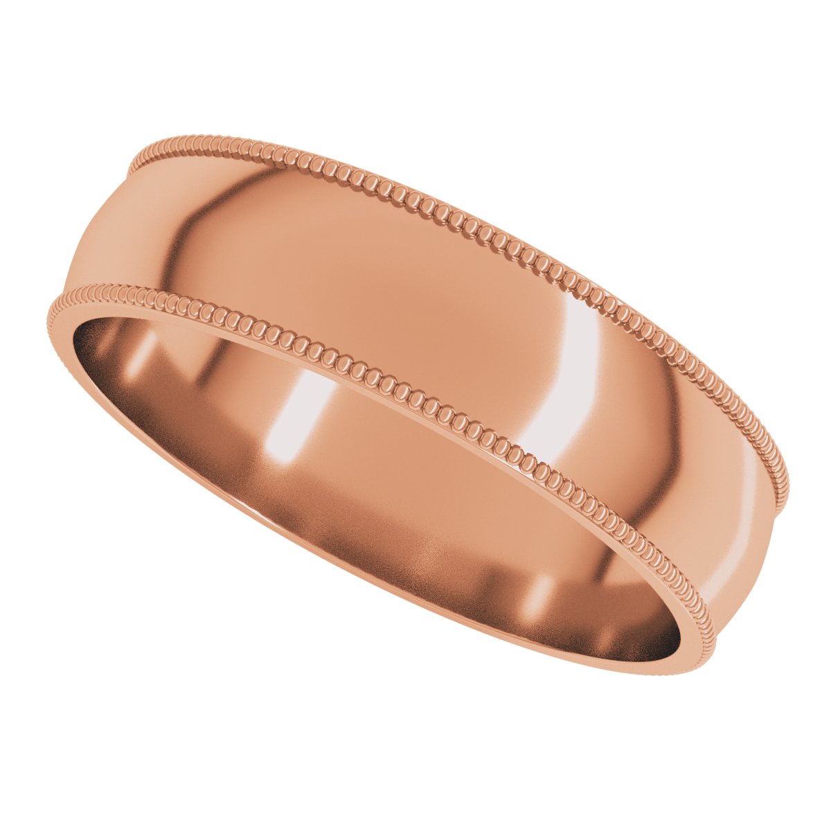 Milgrain Comfort-Fit Half Round Band