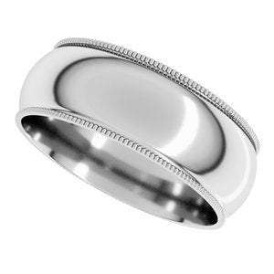 Lightweight Milgrain Comfort-Fit Half Round Band