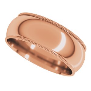 Milgrain Comfort-Fit Half Round Band
