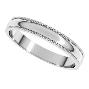 Lightweight Milgrain Half Round Band