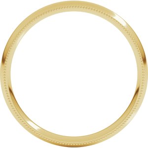 Lightweight Milgrain Comfort-Fit Half Round Band
