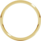 Lightweight Milgrain Comfort-Fit Half Round Band