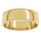 Lightweight Milgrain Comfort-Fit Half Round Band