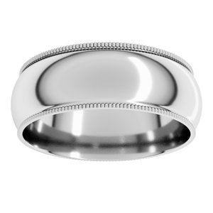 Lightweight Milgrain Comfort-Fit Half Round Band