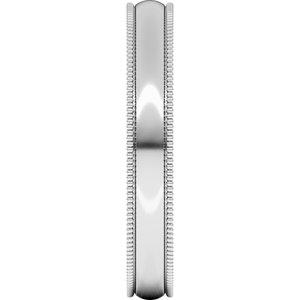 Lightweight Milgrain Half Round Band