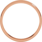 Lightweight Milgrain Half Round Band