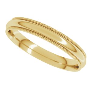 Lightweight Milgrain Comfort-Fit Half Round Band