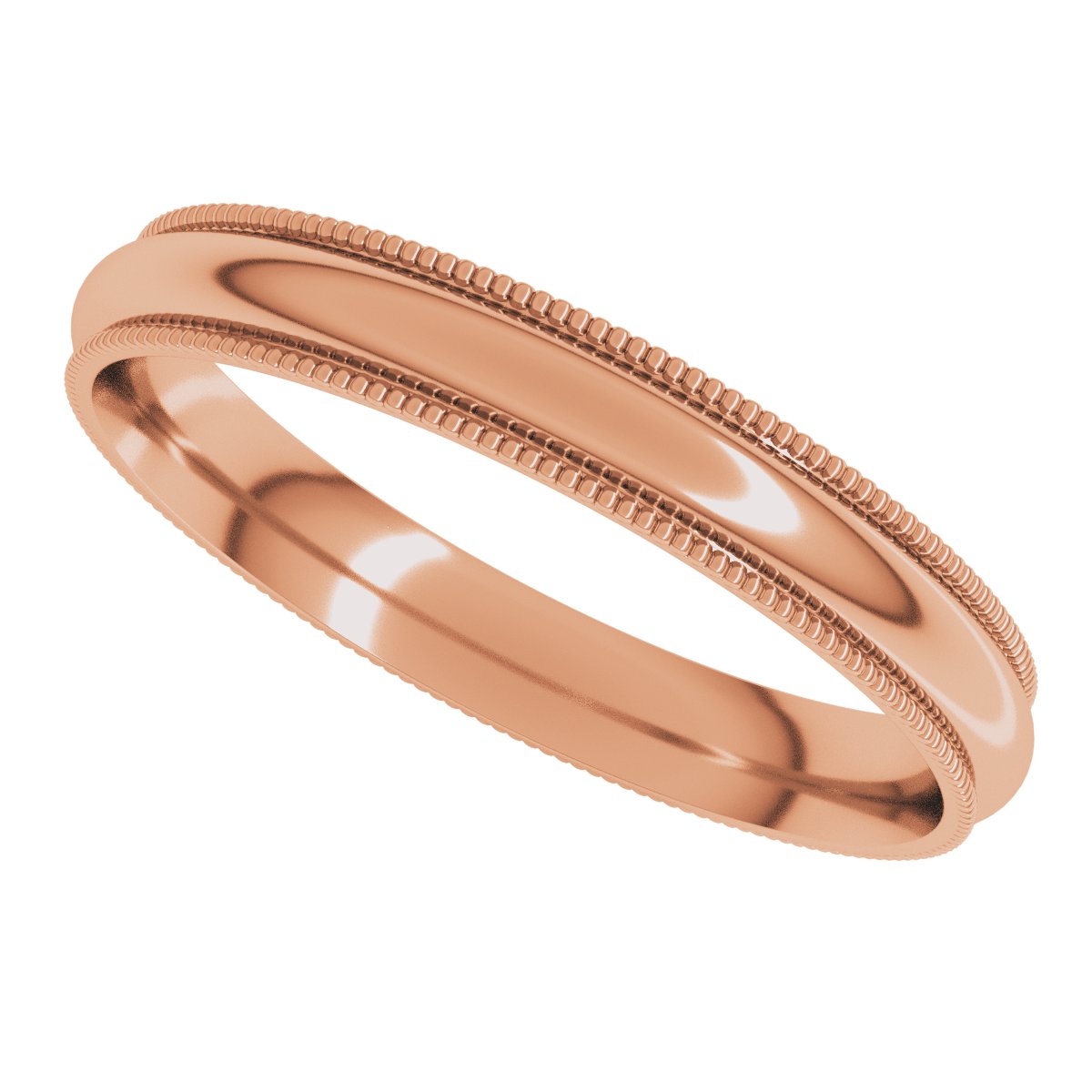 Milgrain Comfort-Fit Half Round Band