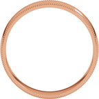 Milgrain Comfort-Fit Half Round Band