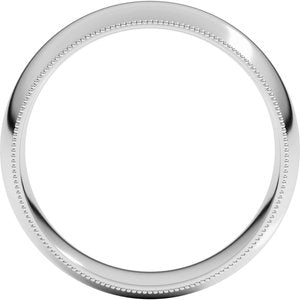 Lightweight Milgrain Comfort-Fit Half Round Band