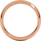 Lightweight Milgrain Comfort-Fit Half Round Band