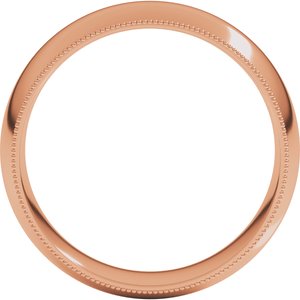 Lightweight Milgrain Comfort-Fit Half Round Band