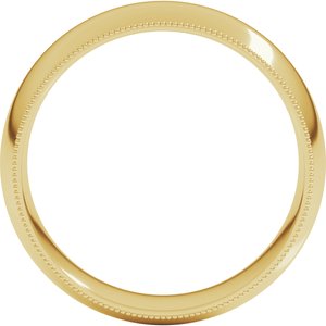 Lightweight Milgrain Comfort-Fit Half Round Band