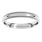 Lightweight Milgrain Comfort-Fit Half Round Band