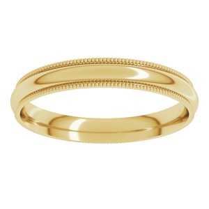 Lightweight Milgrain Comfort-Fit Half Round Band