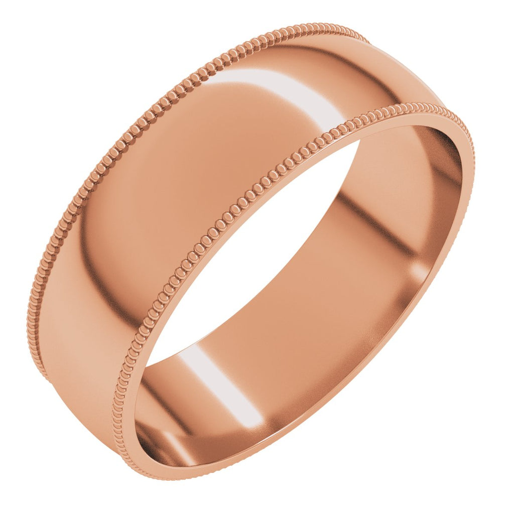 Milgrain Comfort-Fit Half Round Band