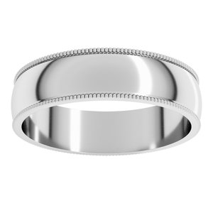 Lightweight Milgrain Half Round Band