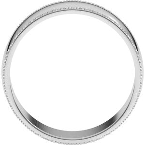 Lightweight Milgrain Half Round Band