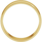 Lightweight Milgrain Half Round Band