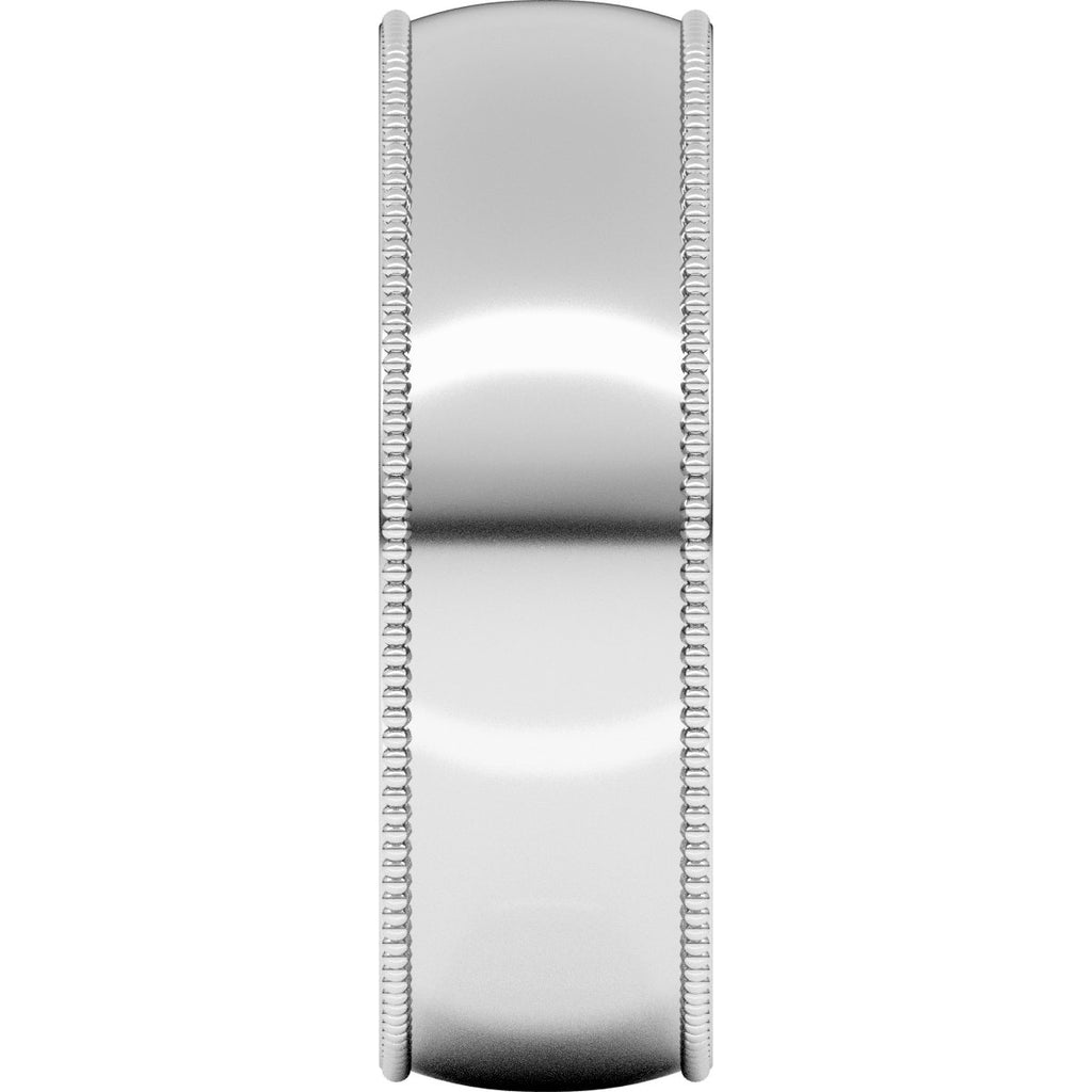 Lightweight Milgrain Comfort-Fit Half Round Band