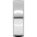 Lightweight Milgrain Comfort-Fit Half Round Band