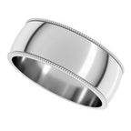 Lightweight Milgrain Half Round Band