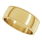 Lightweight Milgrain Half Round Band