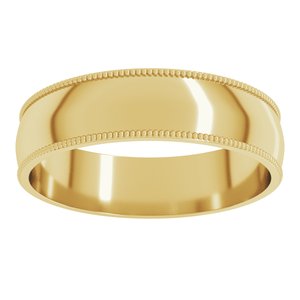 Milgrain Comfort-Fit Half Round Band
