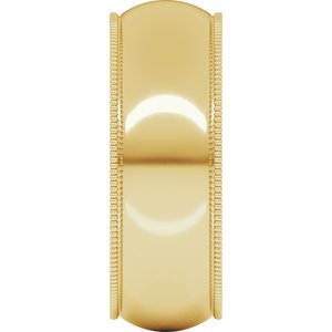 Lightweight Milgrain Comfort-Fit Half Round Band