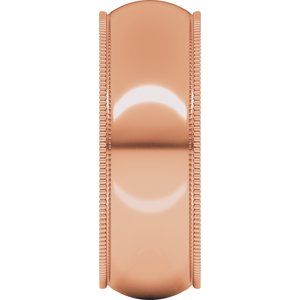 Lightweight Milgrain Comfort-Fit Half Round Band