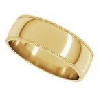 Lightweight Milgrain Comfort-Fit Half Round Band