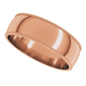 Milgrain Comfort-Fit Half Round Band