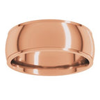 Stepped-Edge Comfort-Fit Half Round Band