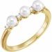 Three-Stone Pearl Ring