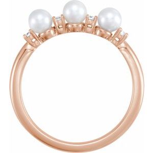 Three-Stone Pearl Ring