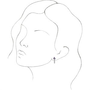 Accented Bezel-Set J-Hoop Earrings