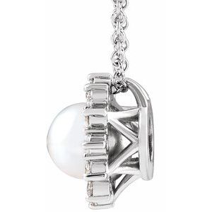 Halo-Style Pearl Necklace or Pendant
