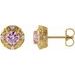 Round 4-Prong Halo-Style Earrings
