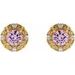 Round 4-Prong Halo-Style Earrings