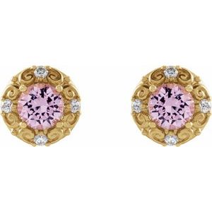 Round 4-Prong Halo-Style Earrings