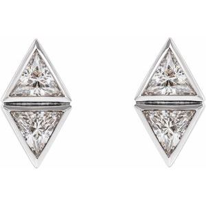 Two-Stone Bezel-Set Earrings